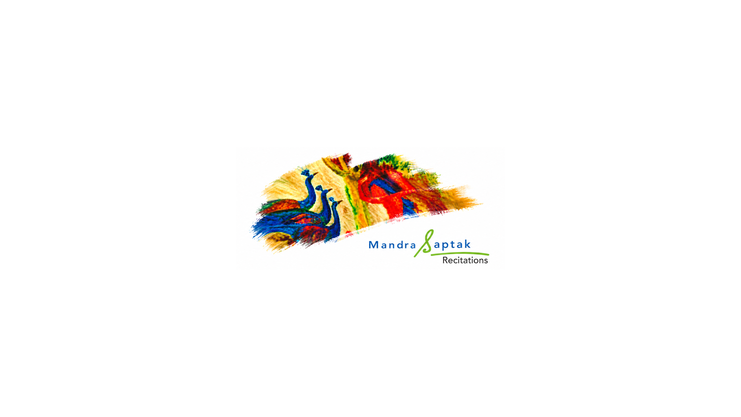 Mandra Saptak Recitations — original colourful peacock artwork and wordmark